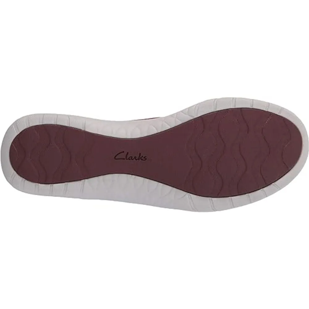 Clarks Women's Adella Blush, Burgundy Textile Ballet Flats