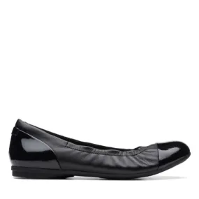 Clarks Women's Rena Jazz Flats- Black Leather