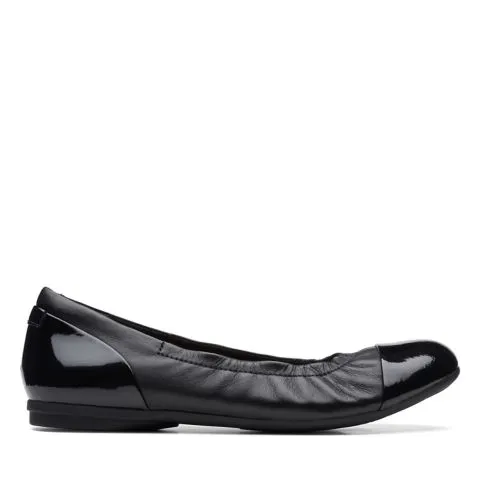 Clarks Women's Rena Jazz Flats- Black Leather