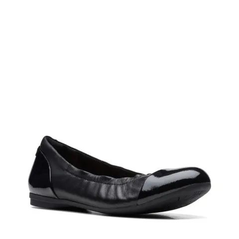 Clarks Women's Rena Jazz Flats- Black Leather