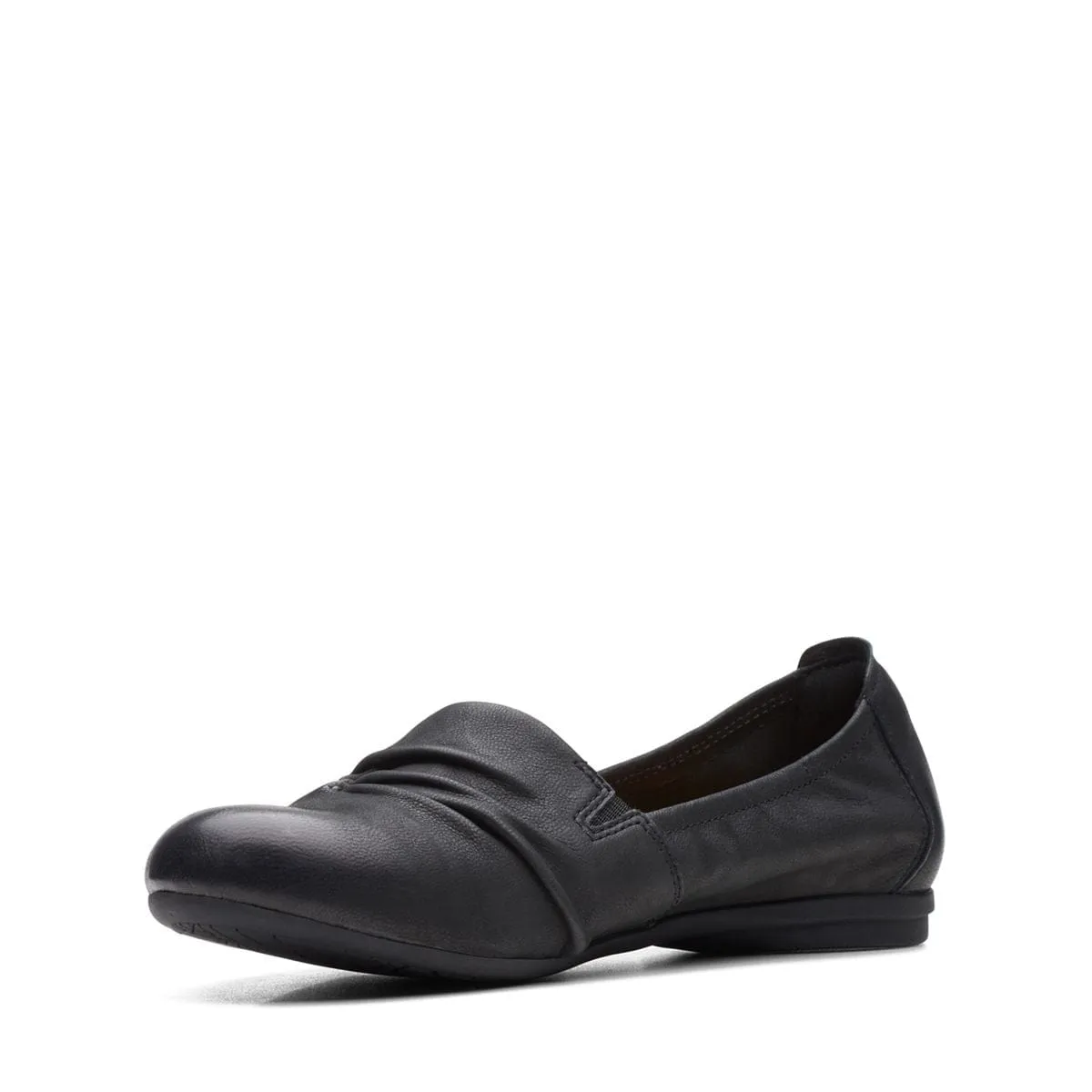 Clarks Women's Rena Way Flats- Black Leather