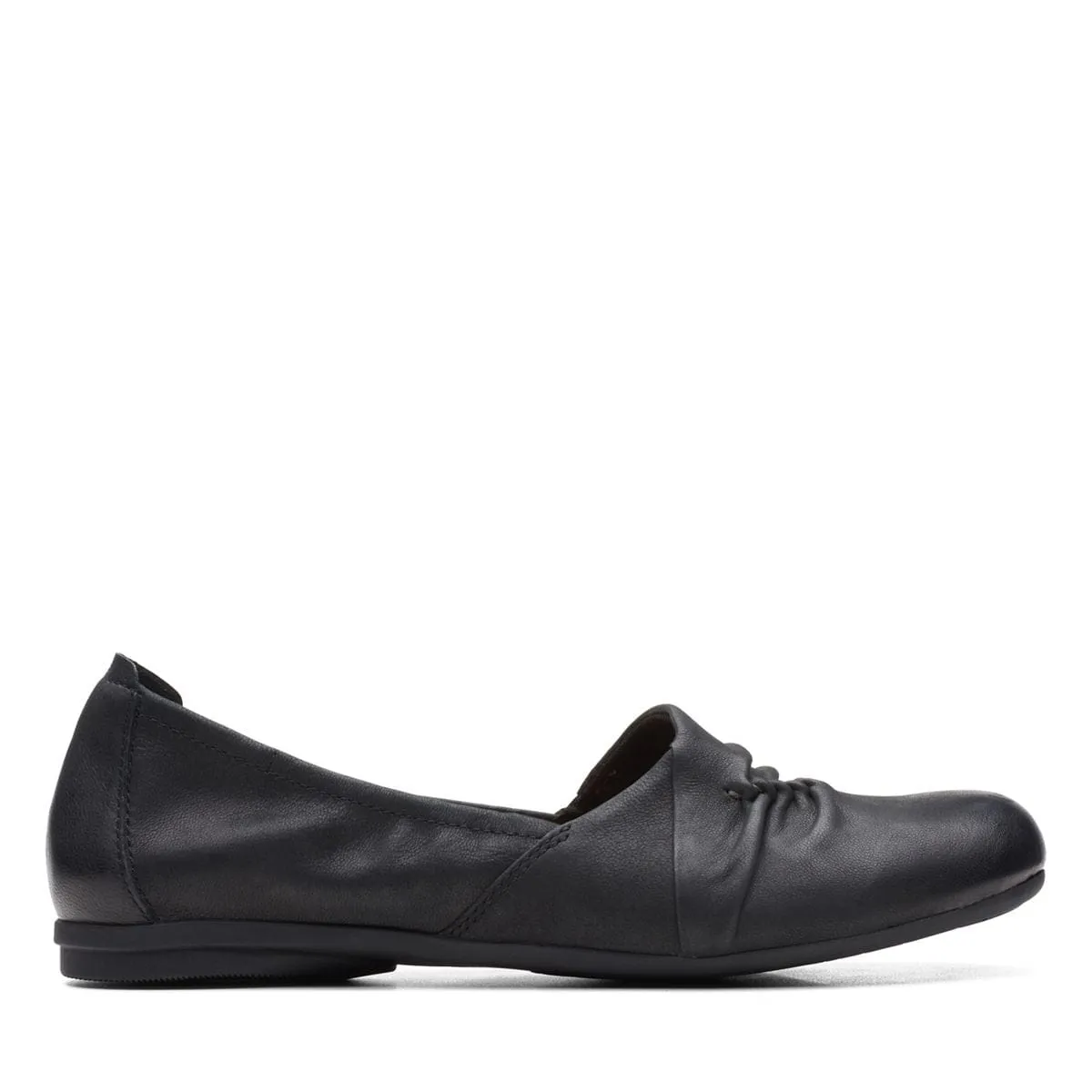 Clarks Women's Rena Way Flats- Black Leather