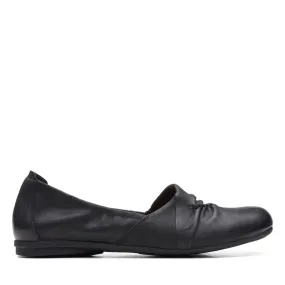 Clarks Women's Rena Way Flats- Black Leather