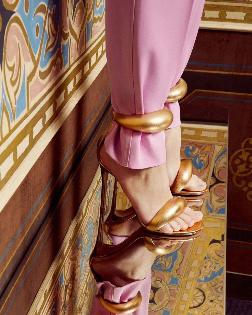 Clémence – Stiletto design – Puffy ankle strap heels