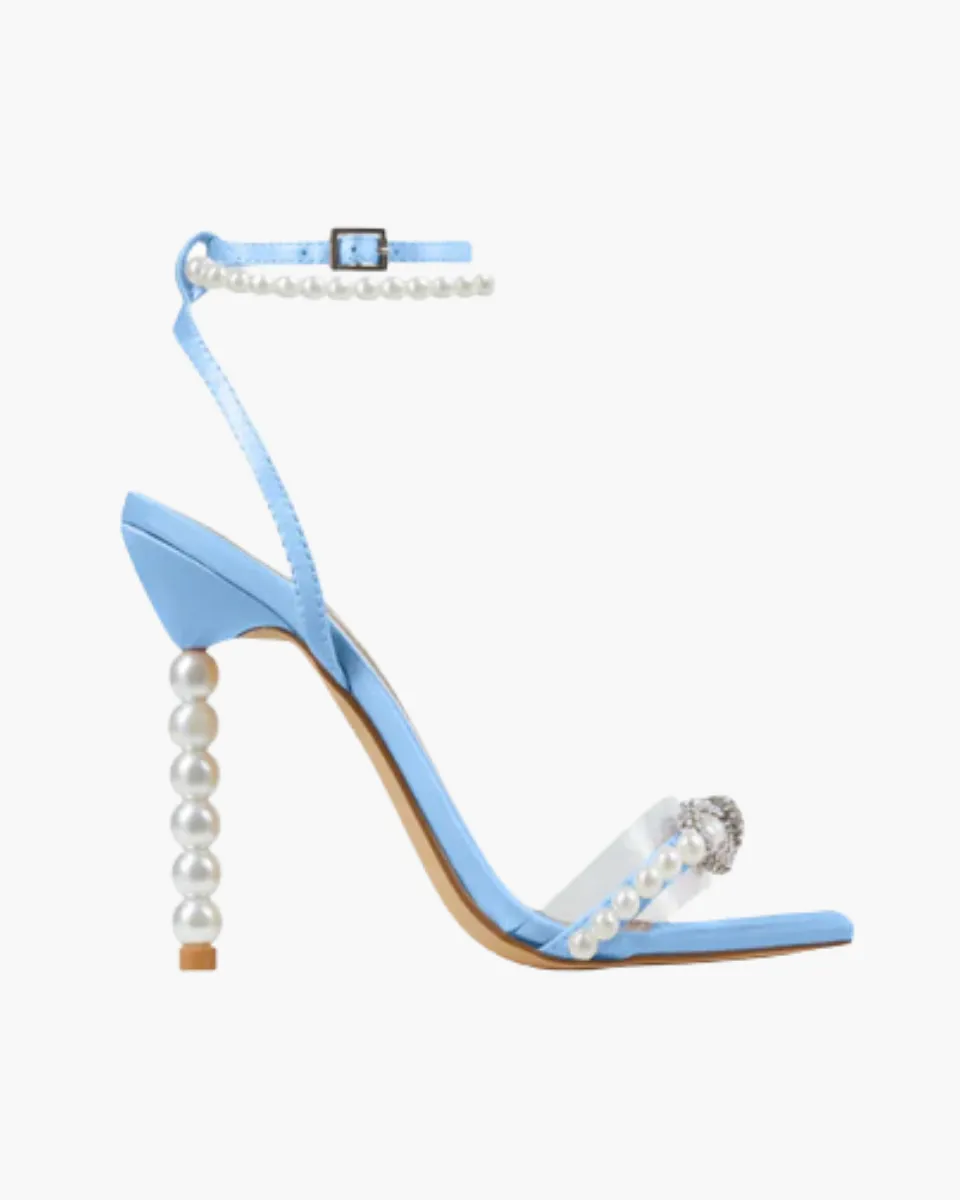 Cosima – Double strap design – Pearl-embellished heels