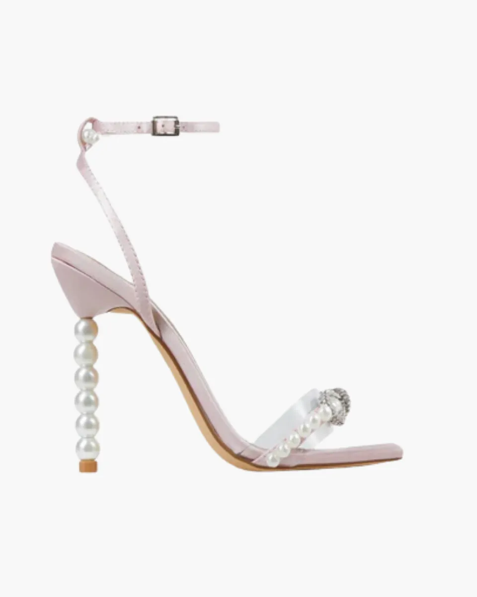 Cosima – Double strap design – Pearl-embellished heels