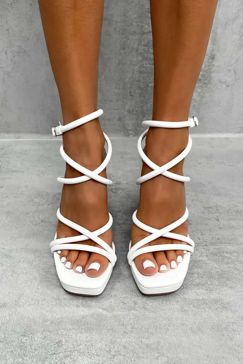 COSMIC Chunky Platform Heels - White