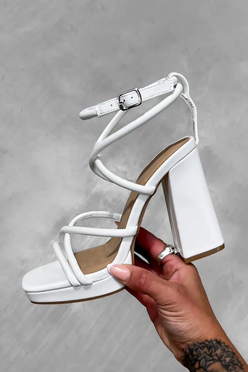 COSMIC Chunky Platform Heels - White