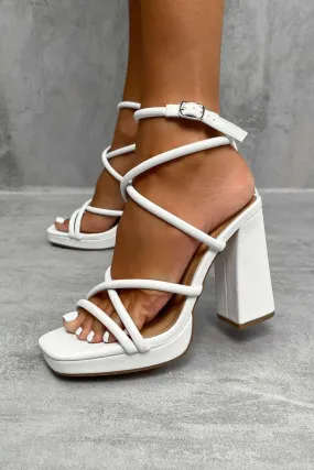 COSMIC Chunky Platform Heels - White