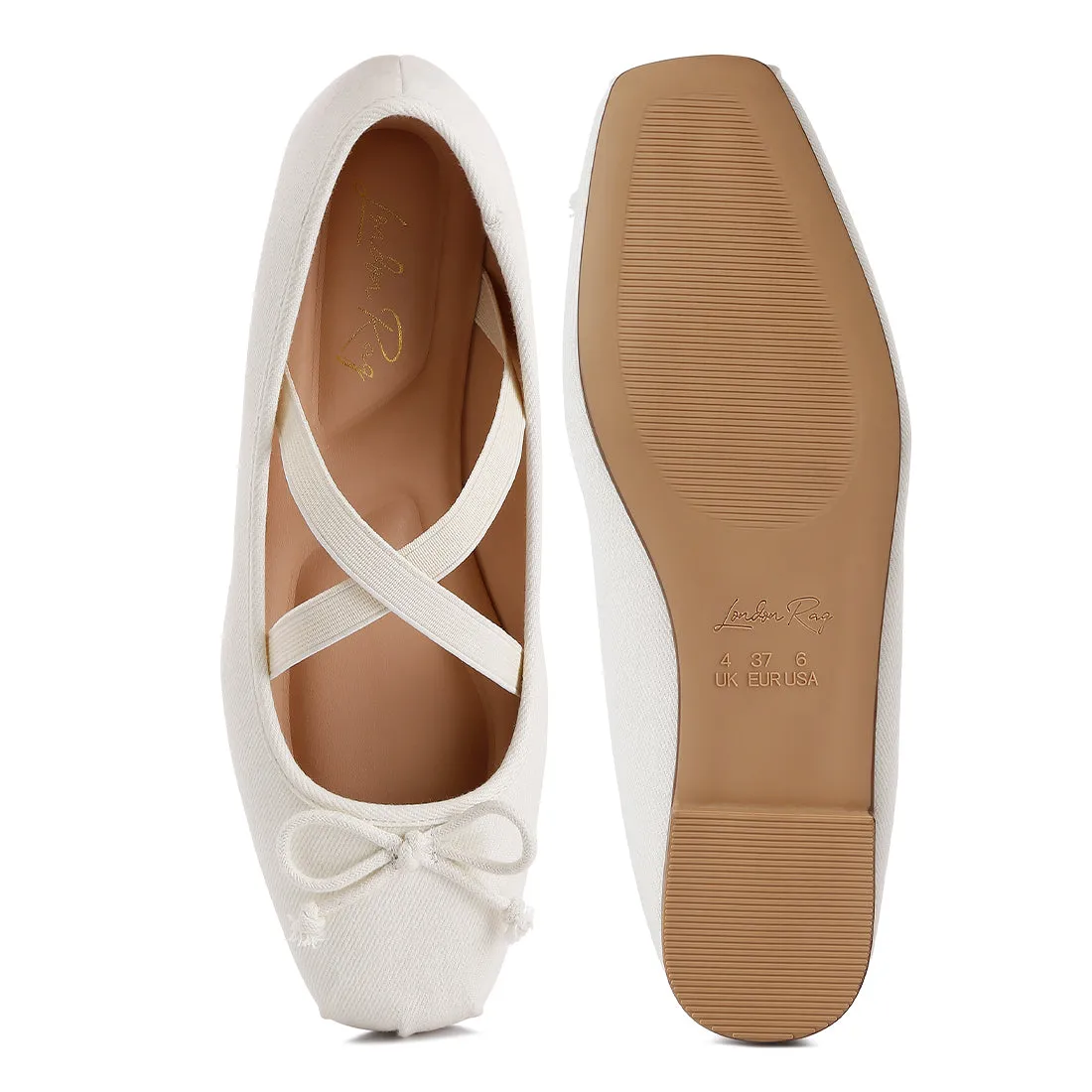 Criss Cross Strap Ballet Flats