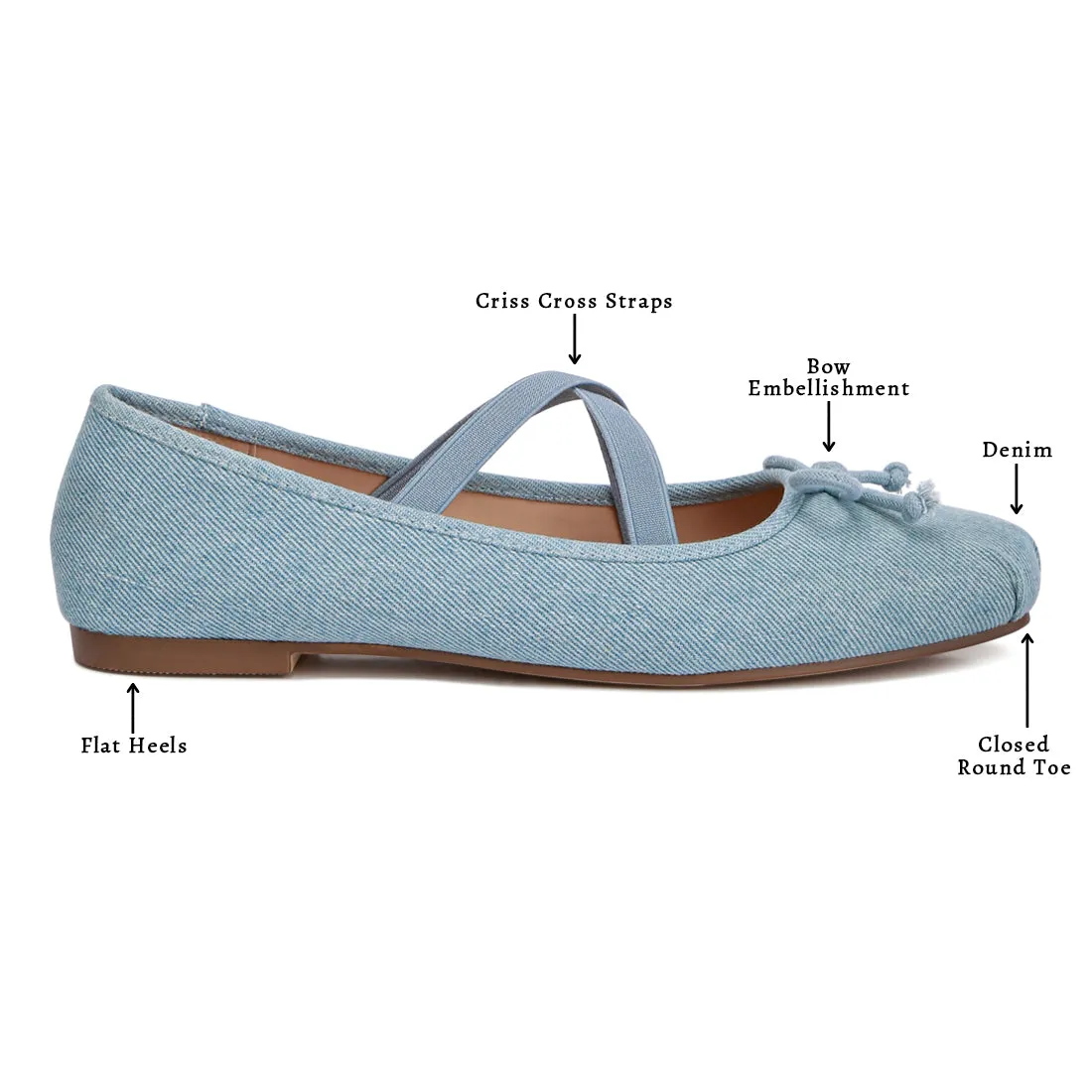Criss Cross Strap Ballet Flats