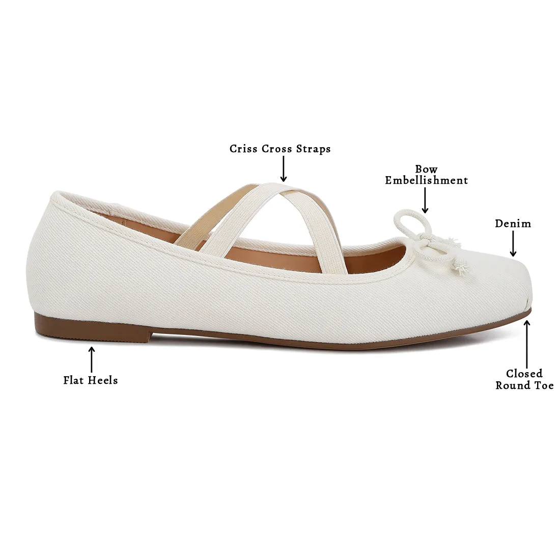 Criss Cross Strap Ballet Flats