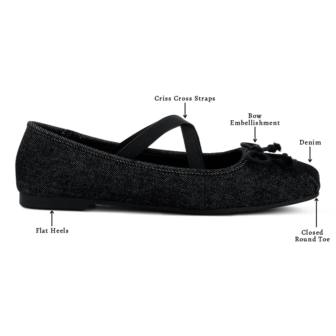 Criss Cross Strap Ballet Flats
