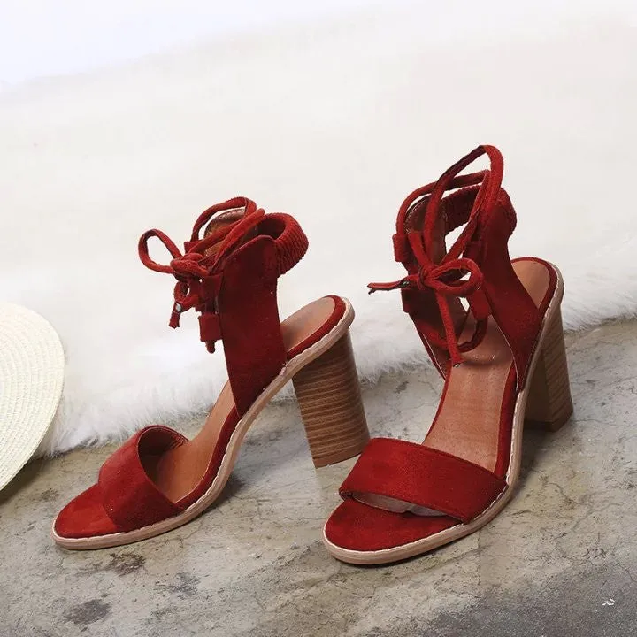 Cross Strap Peep Toe High-Heeled Sandals