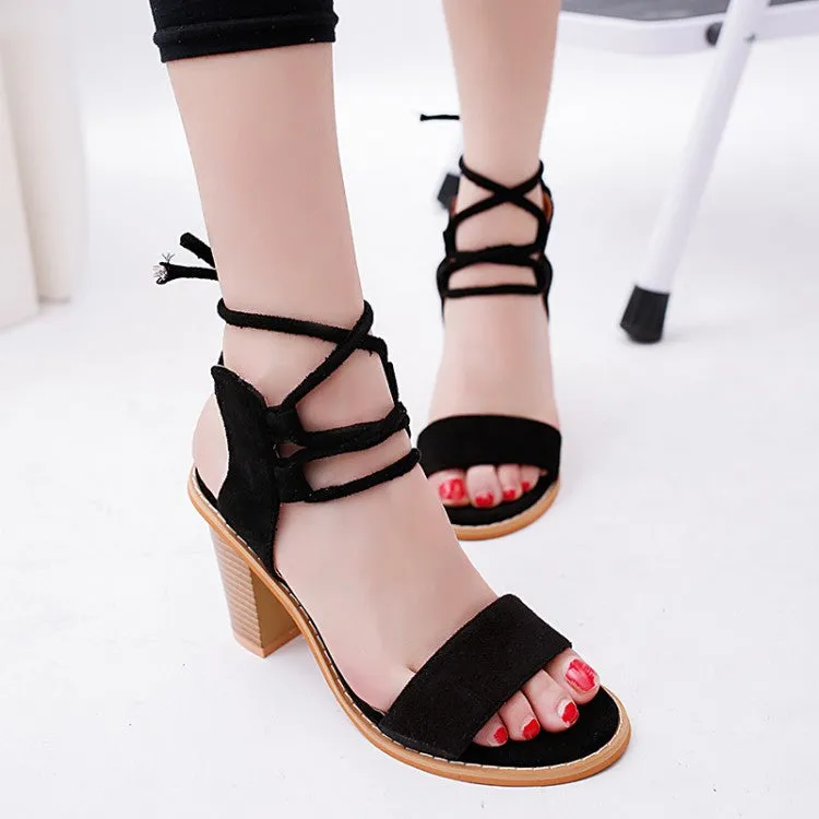Cross Strap Peep Toe High-Heeled Sandals