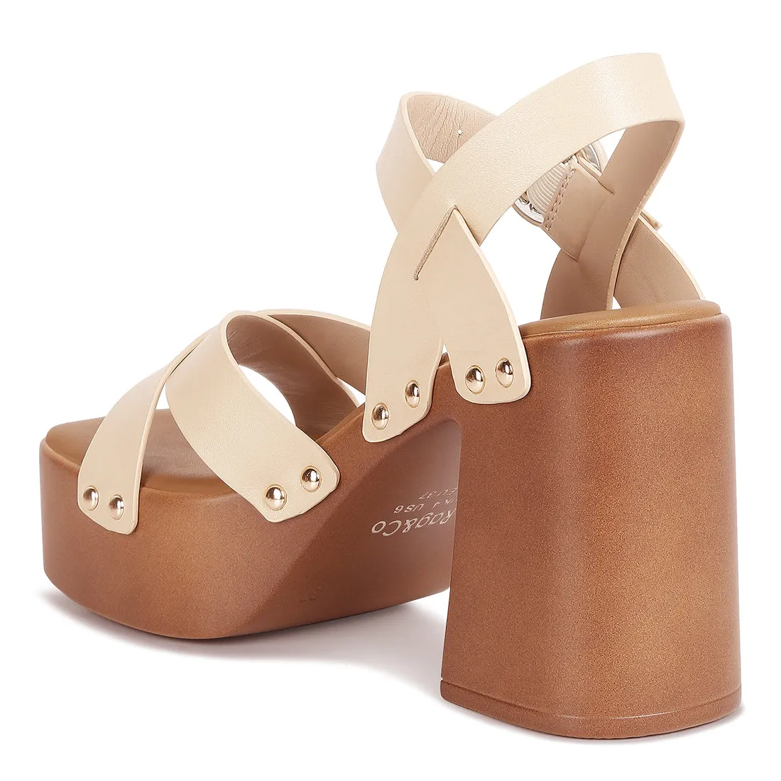 Cross Strap Stud Embellished Heels