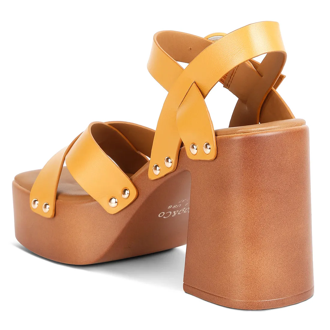 Cross Strap Stud Embellished Heels