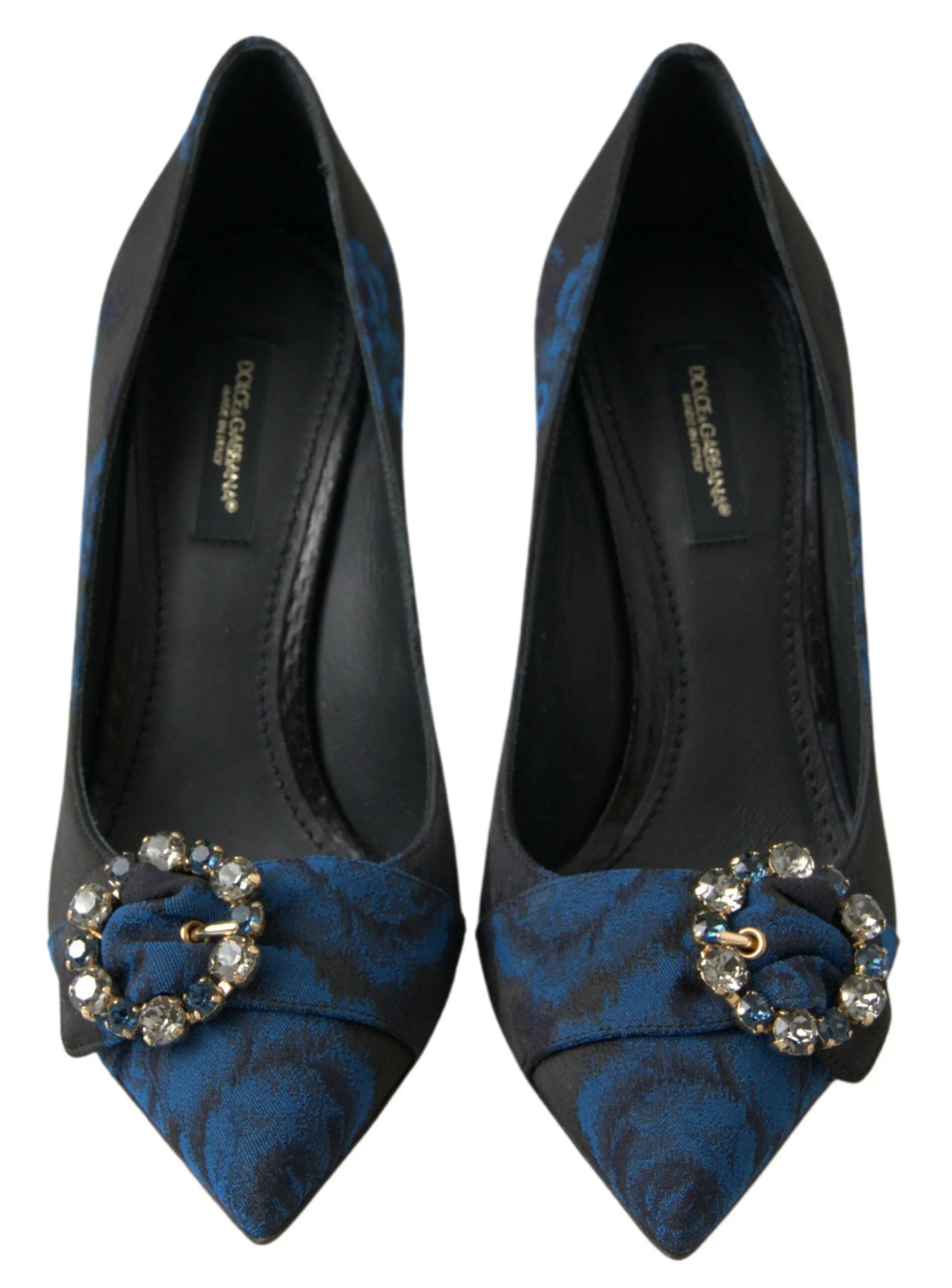 Dolce & Gabbana Ayers Crystal Pumps In Dark Blue