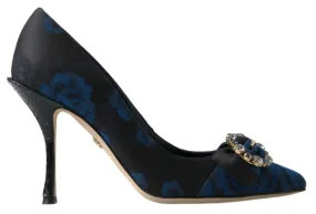 Dolce & Gabbana Ayers Crystal Pumps In Dark Blue