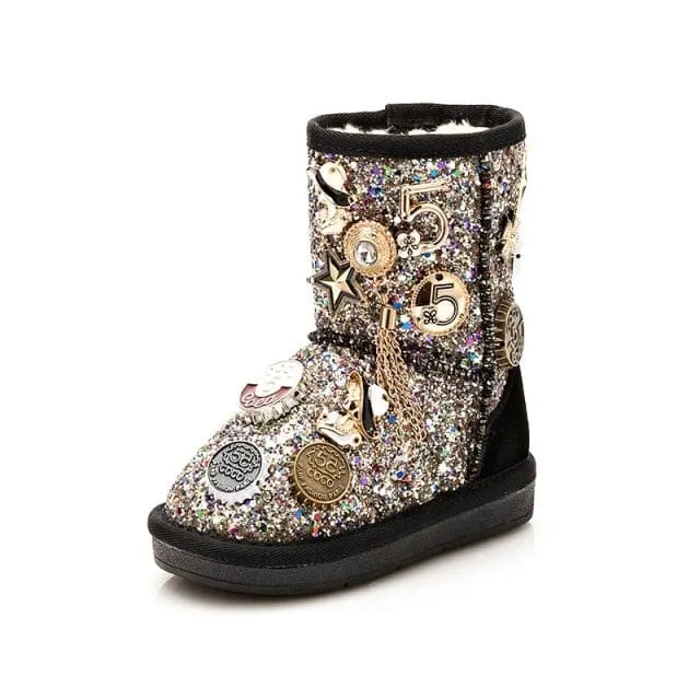 Fashionable Kids Badges Boots