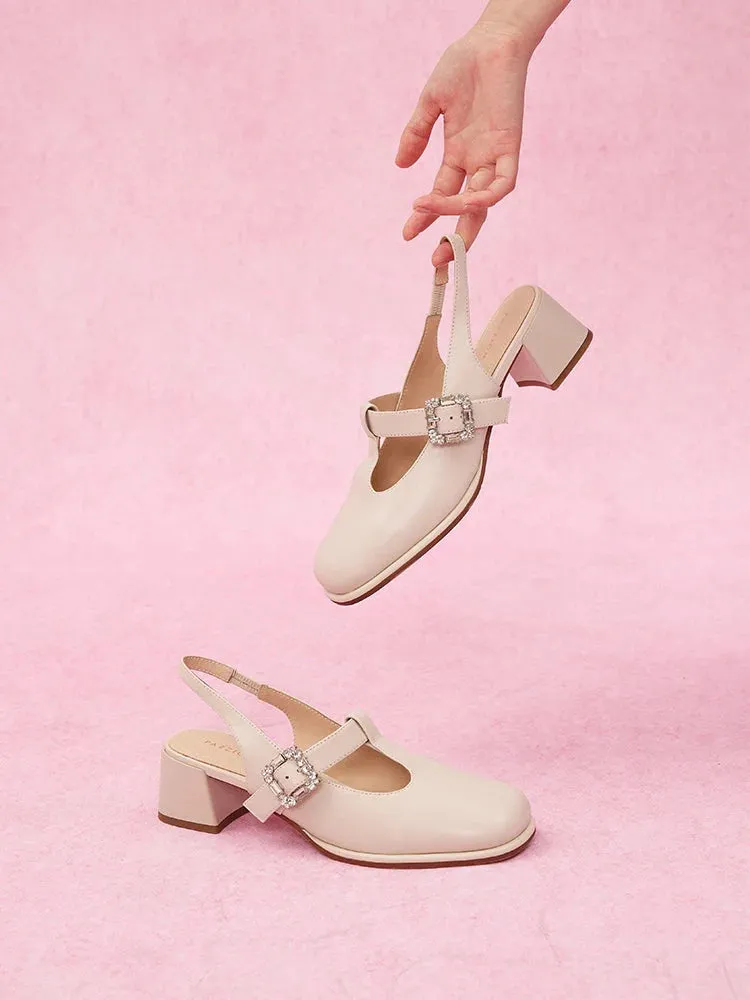 Freya T-Bar Mary Jane Slingback Heels