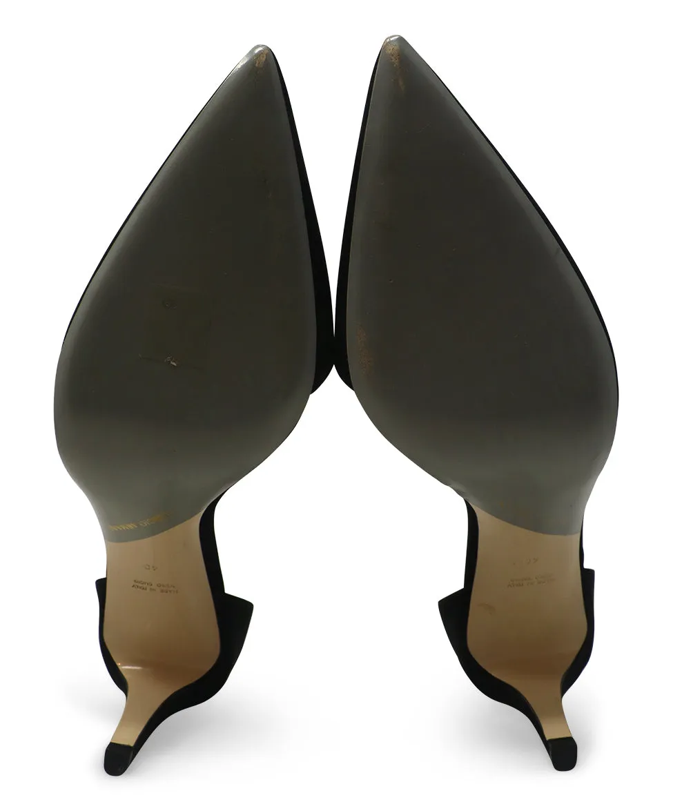 Giorgio Armani Black Satin Heels sz 10