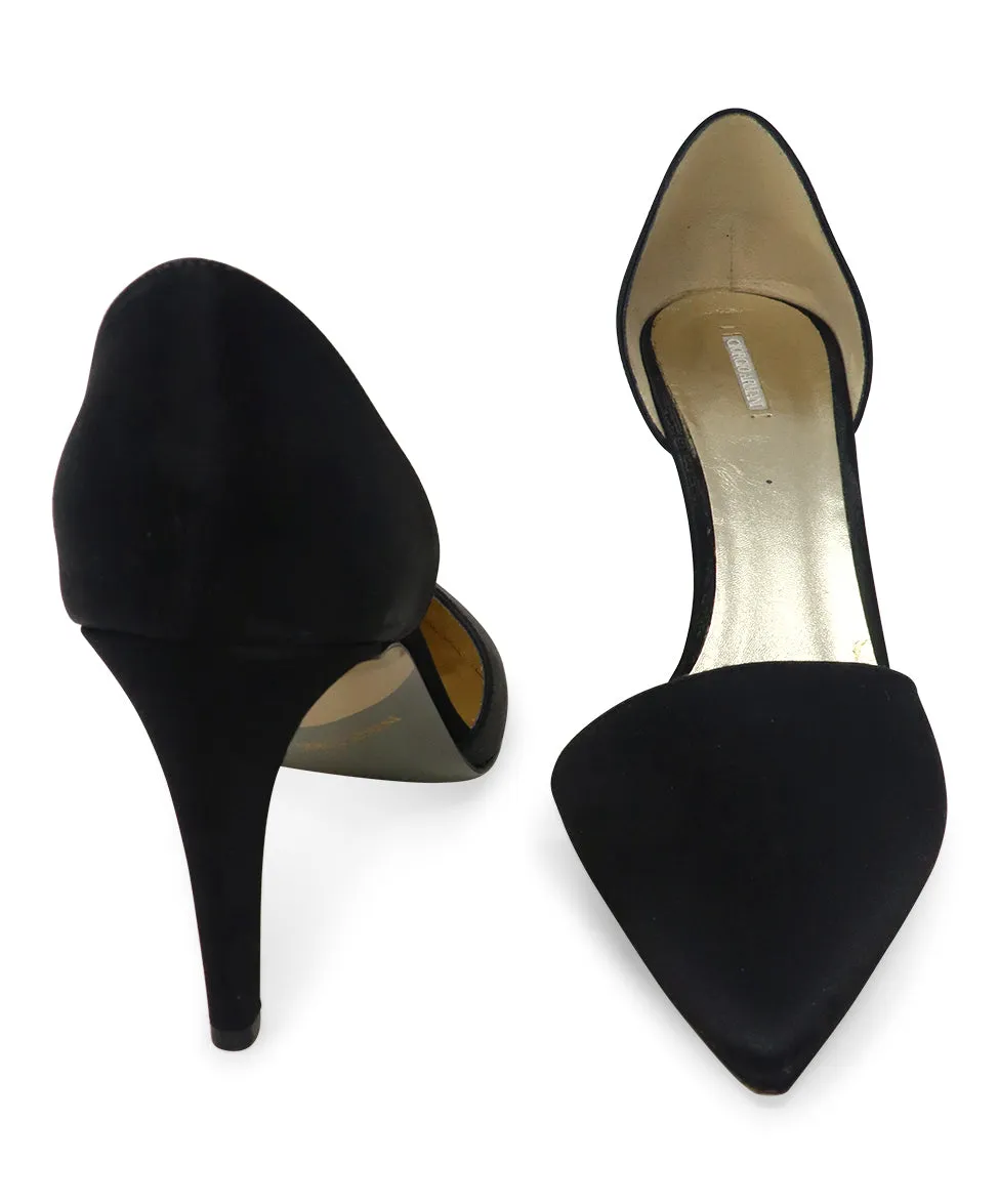 Giorgio Armani Black Satin Heels sz 10