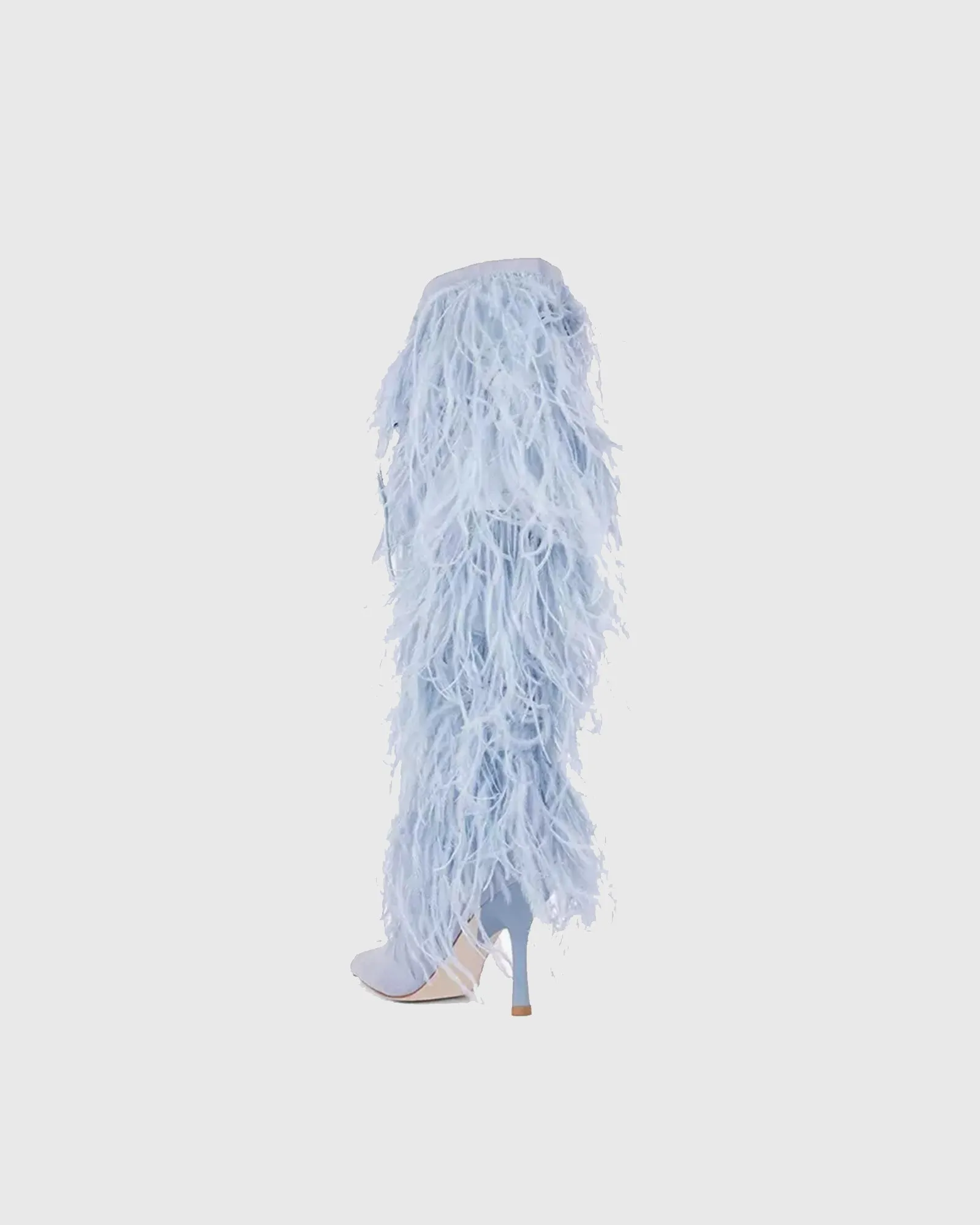 Giustina Feather Velvet Knee High Boots