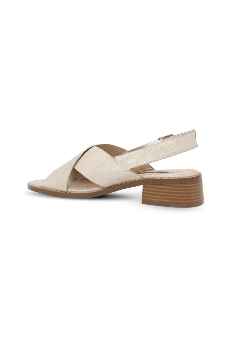 Gold Cross Strap Slingback Sandals