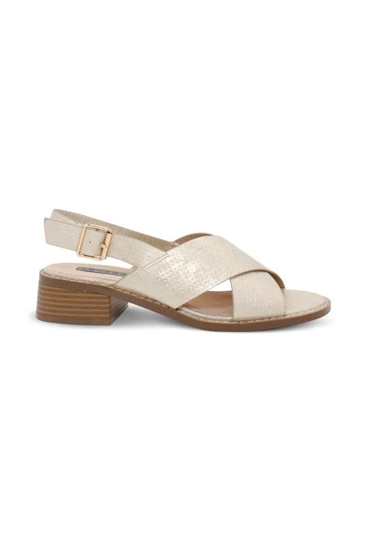 Gold Cross Strap Slingback Sandals