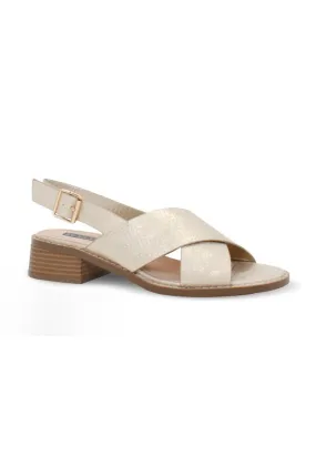 Gold Cross Strap Slingback Sandals