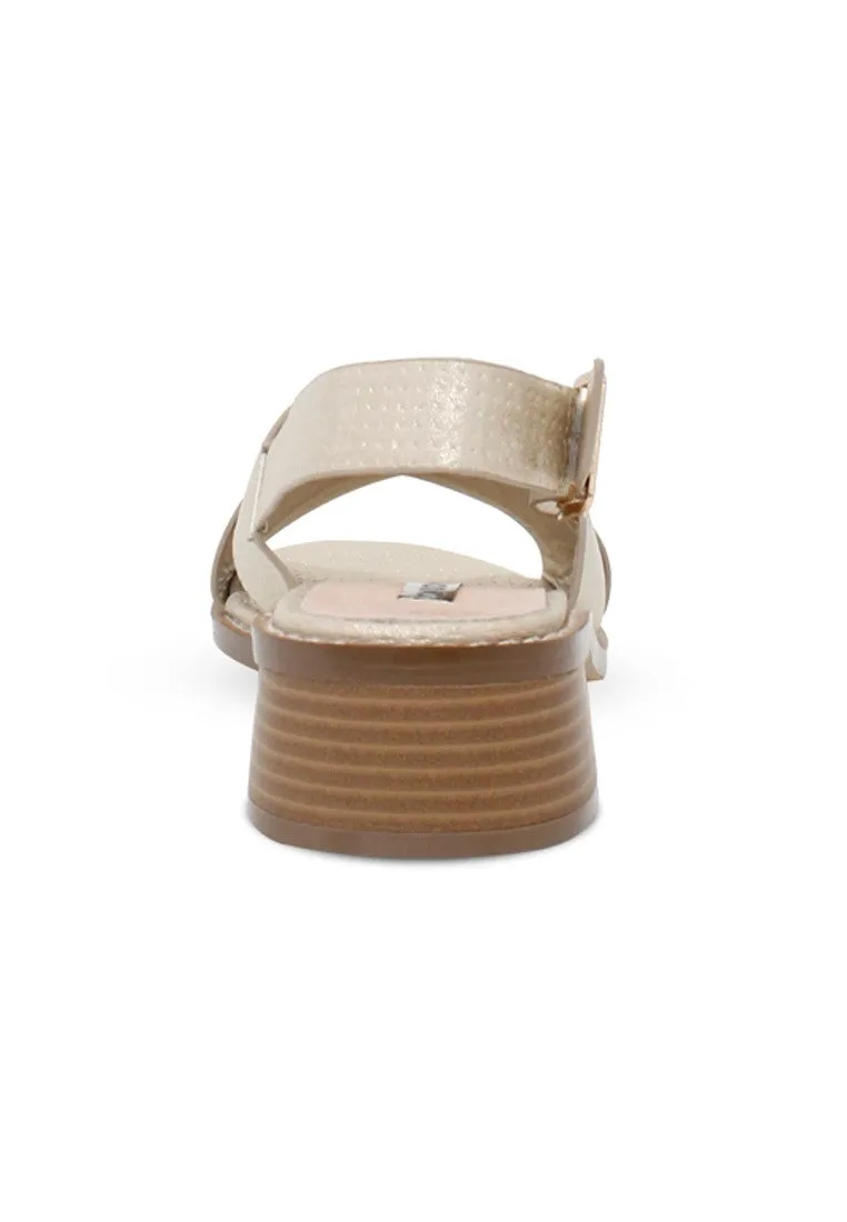 Gold Cross Strap Slingback Sandals