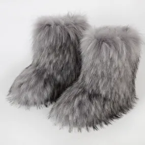 Grey Bear Fuzzy Boots