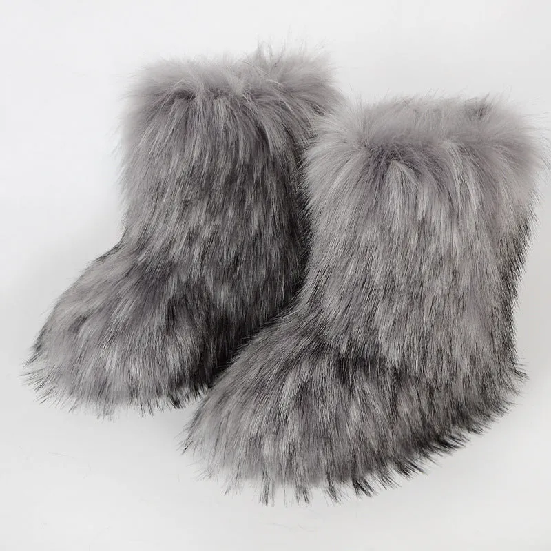 Grey Bear Fuzzy Boots