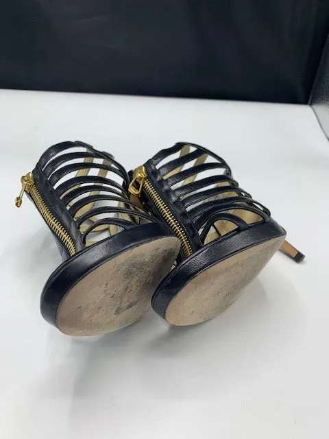 Jimmy Choo Black Glenys Cage Sandals