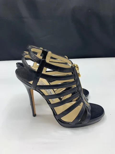 Jimmy Choo Black Glenys Cage Sandals