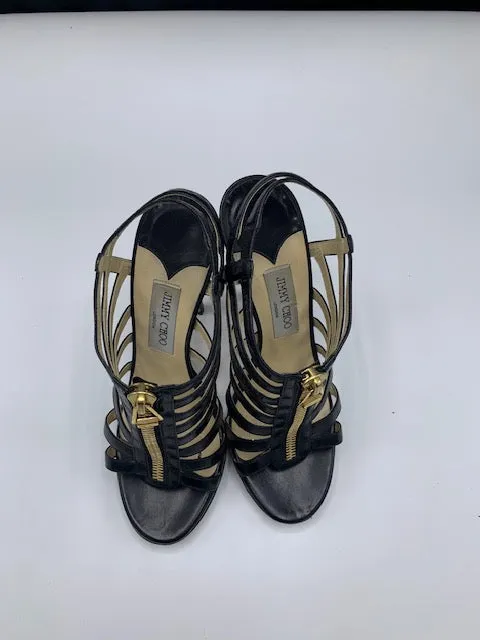 Jimmy Choo Black Glenys Cage Sandals