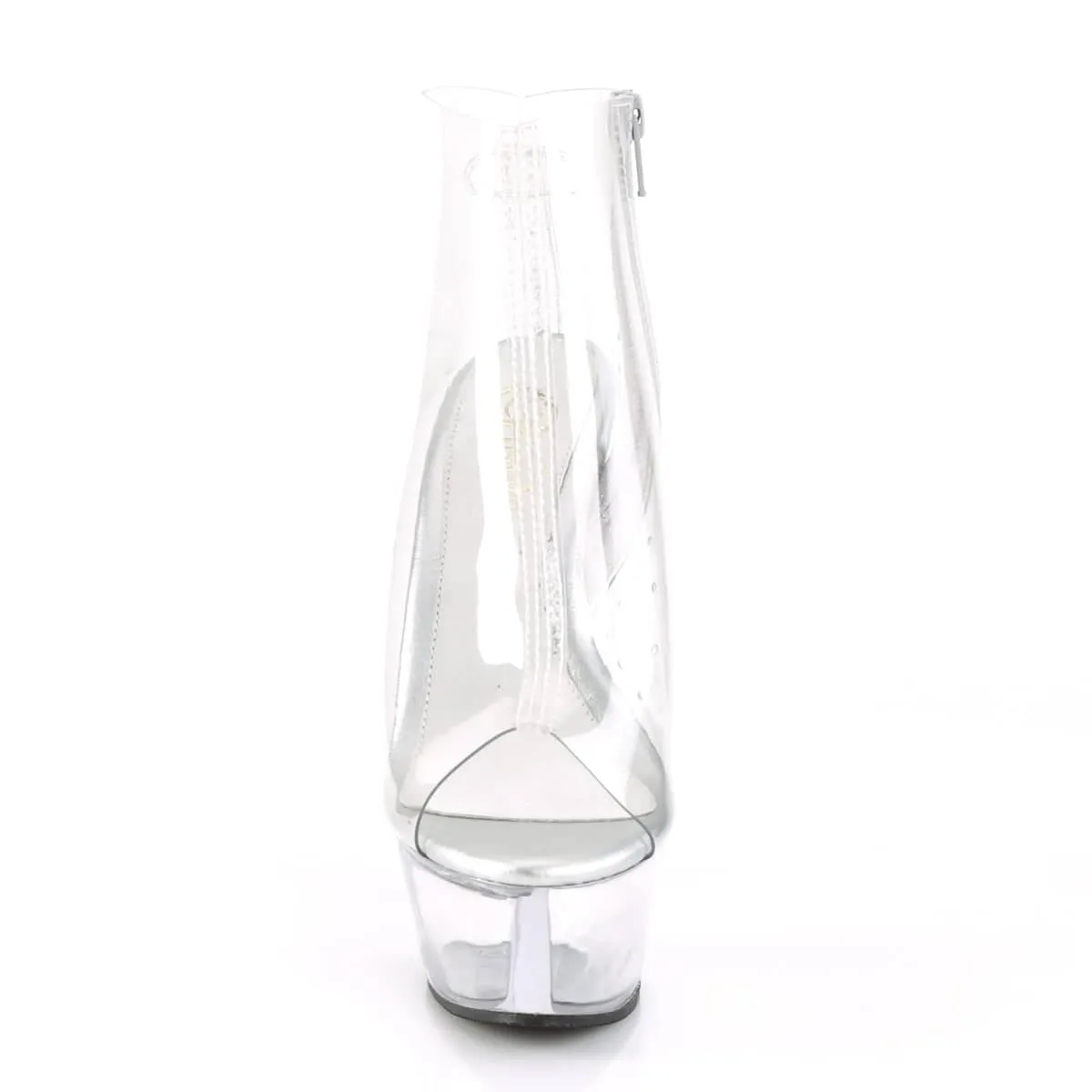 KISS-1023 Clear Ankle Peep Toe Boots