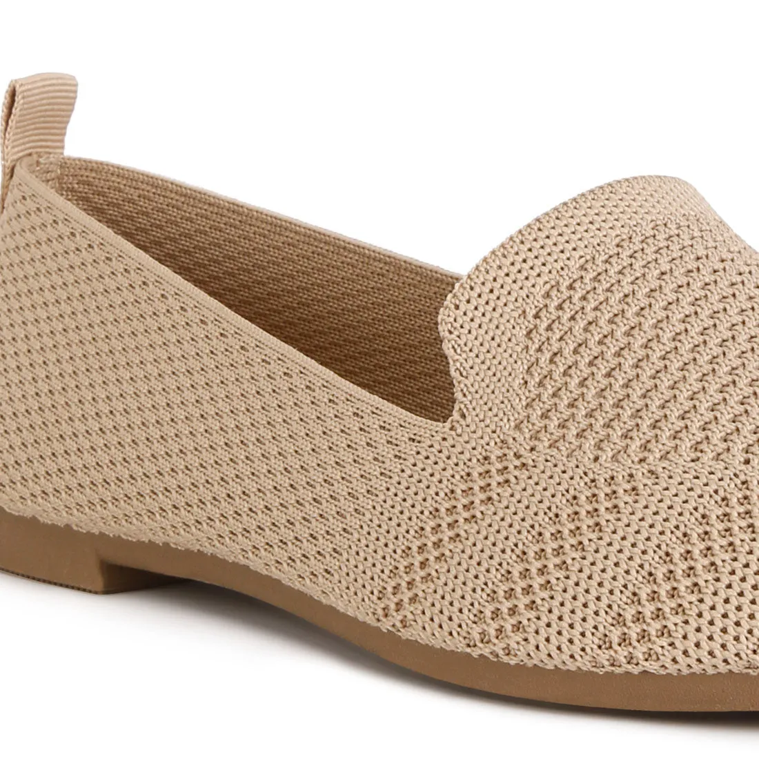Knit Textile Solid Flats
