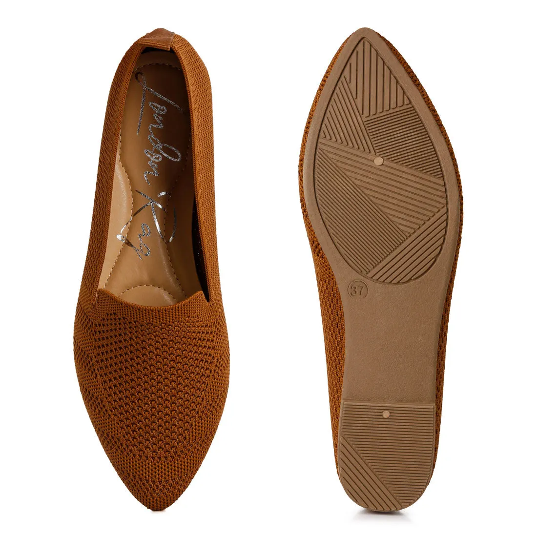 Knit Textile Solid Flats