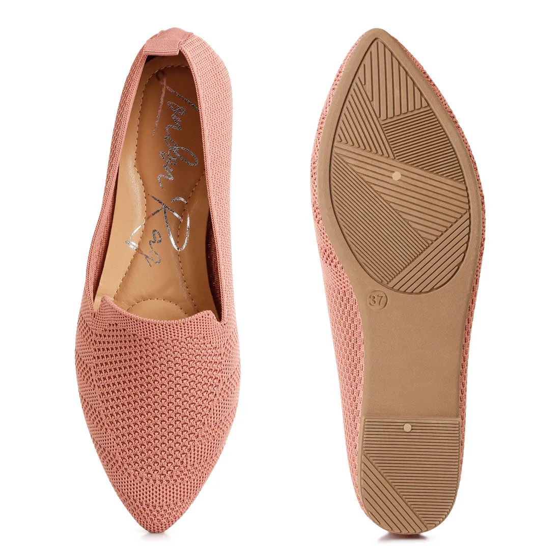 Knit Textile Solid Flats