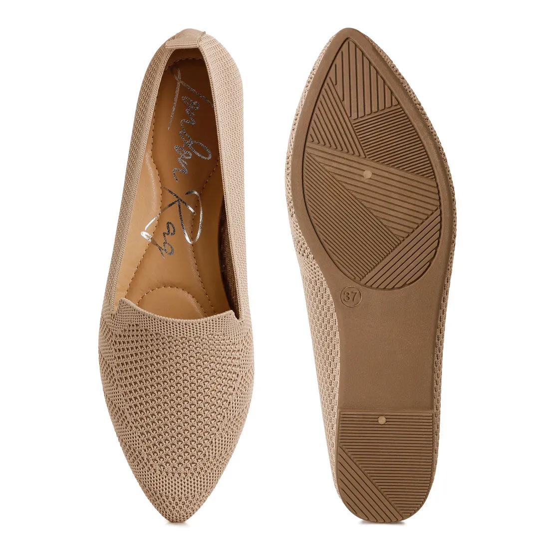 Knit Textile Solid Flats