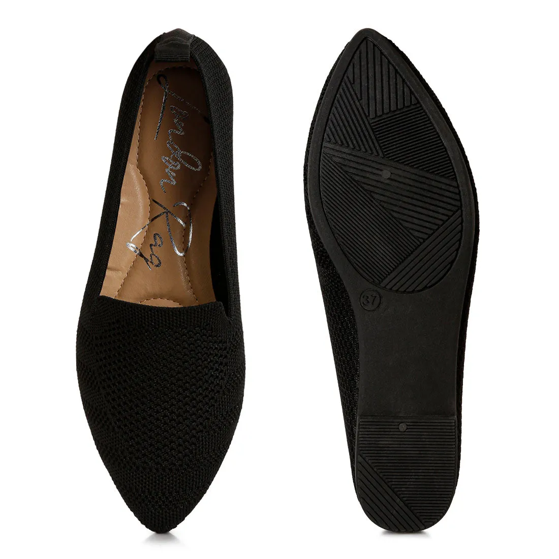 Knit Textile Solid Flats