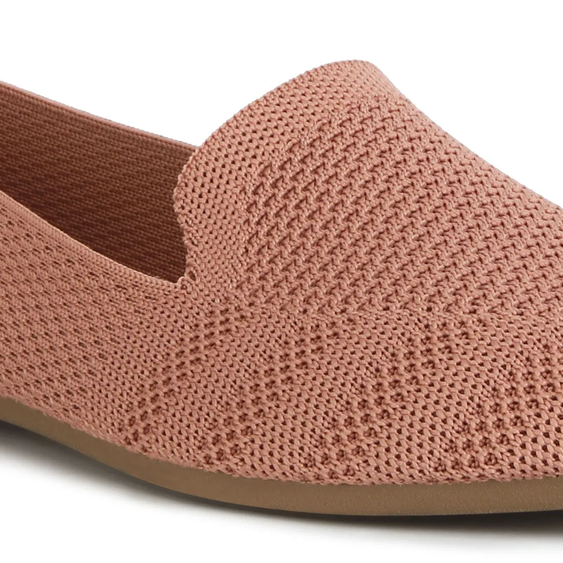 Knit Textile Solid Flats