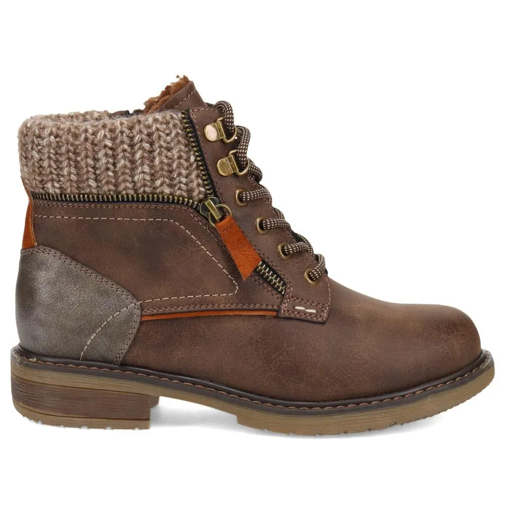 Knitted Cuff Ankle Boots - WBINS40246 / 326 519