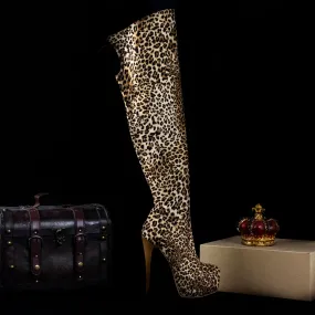 Leopard Over Knee Boots