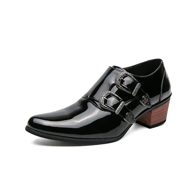 Luxury Classic High Heels Black Leather Shoes