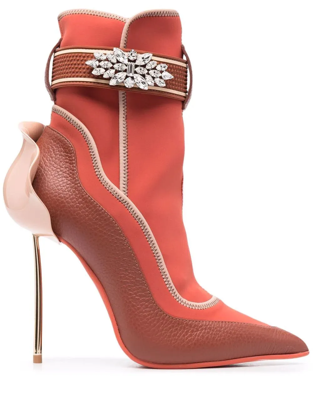 Luxury Diamond Flower Suede Leather Thin High Heel