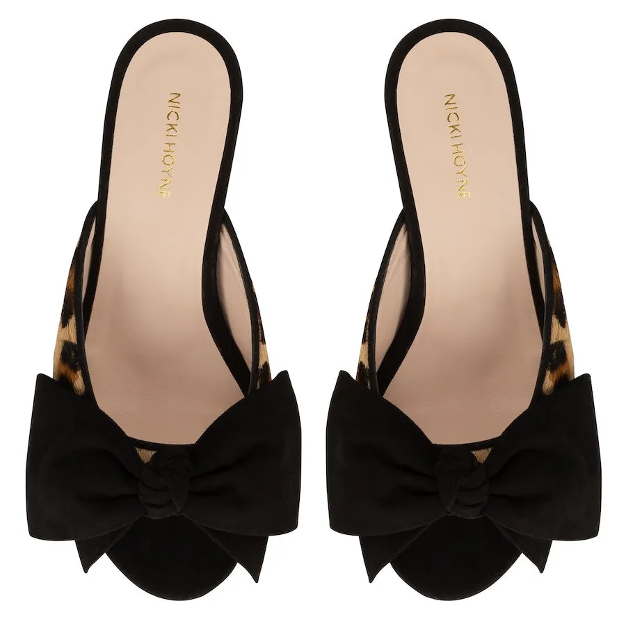 NICKI HOYNE BOW LEOPARD KITTEN HEELS 224