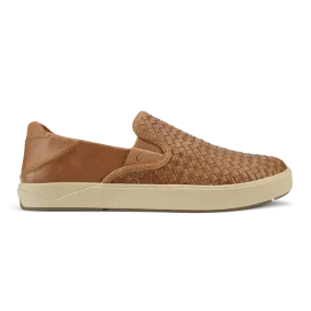OluKai Men's Lae'ahi Lauhala Leather Slip Ons- Fox